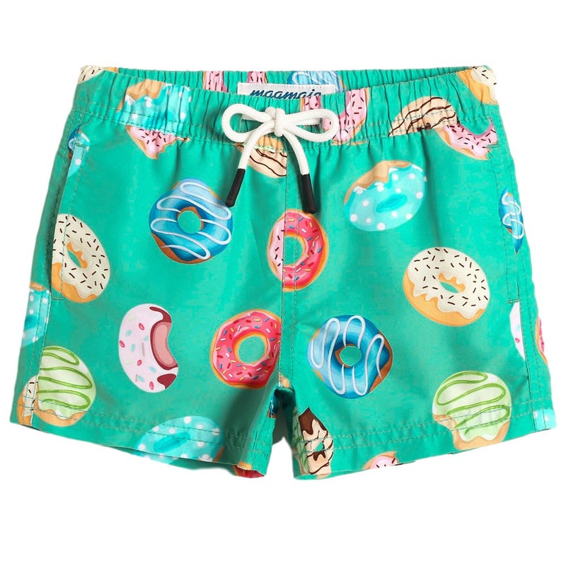 maamgic Boys Swim Trunks Toddler Swim Shorts Little Boys Bathing Suit Swimsuit Toddler Boy Swimwear,Doughnut-Green,8 T - Image 1